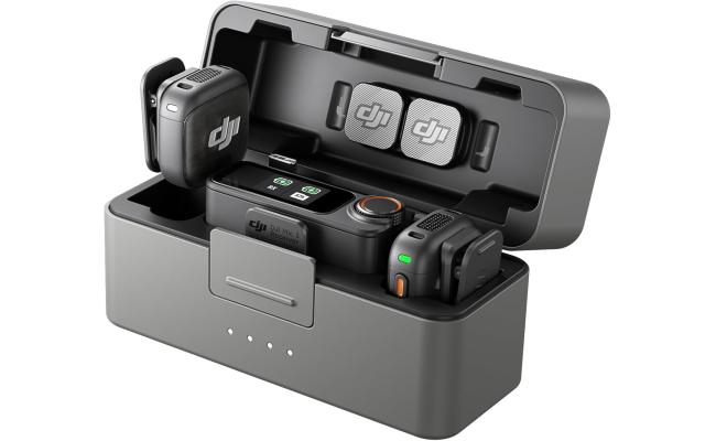 DJI Mic 3 (2 TX + 1 RX + Charging Case), Wireless Microphone for iPhone/Camera/Android, Ultralight, Adaptive Gain Control for Balanced Volume, Dual Band Anti-Interference, 28hrs Use, Vlog